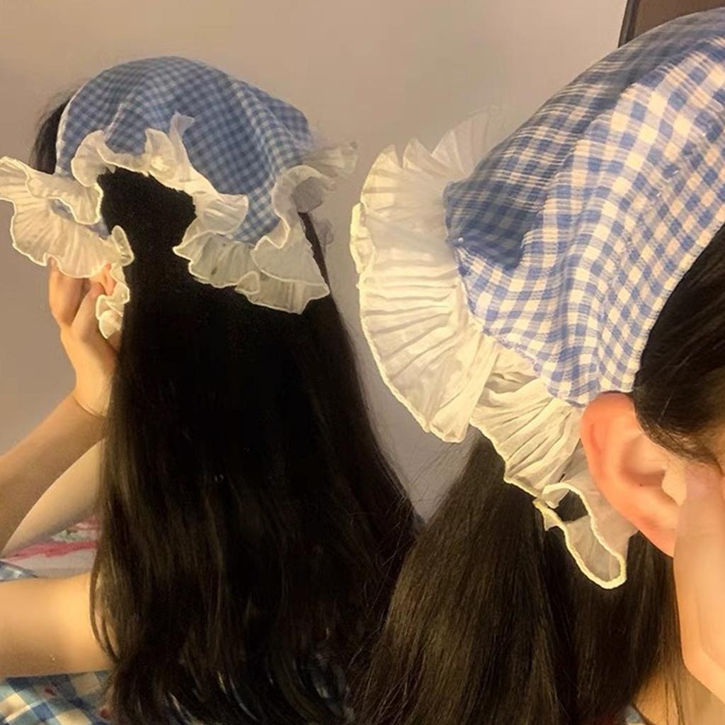 Summer Lace Triangle Headscarf Woman Headwear Fashion Square Scarf Headband Hair Accessories Sweet Turban Cap Girl Court Bonnet