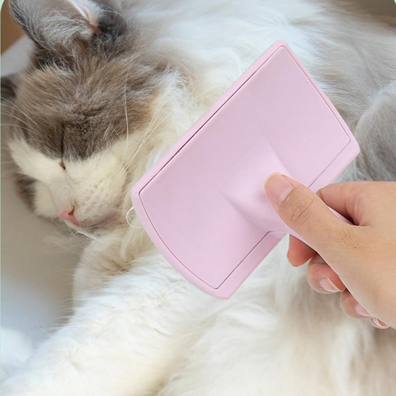 Hundebürste Edelstahl Hundekämme Massage Hundepflegebürste Tierhaarentferner Reinigungswerkzeuge Weicher Griff Katzenkamm Bürste Katze