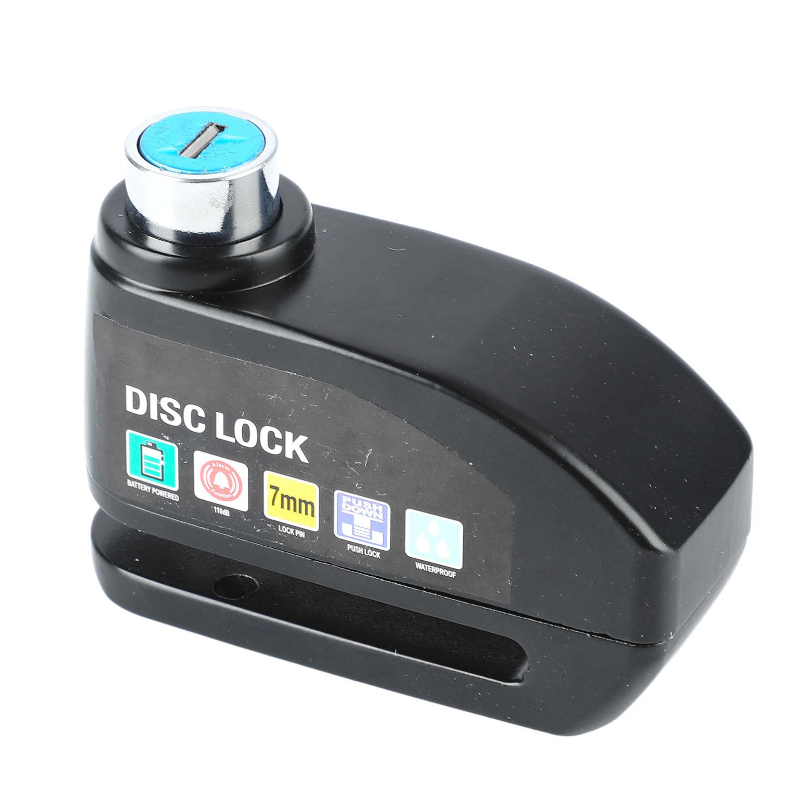 Bicycle Alarm Disc Lock Security Alarm Disc Brake Lock Riding Equipment for Mountain Bike Electric Vehicles Black