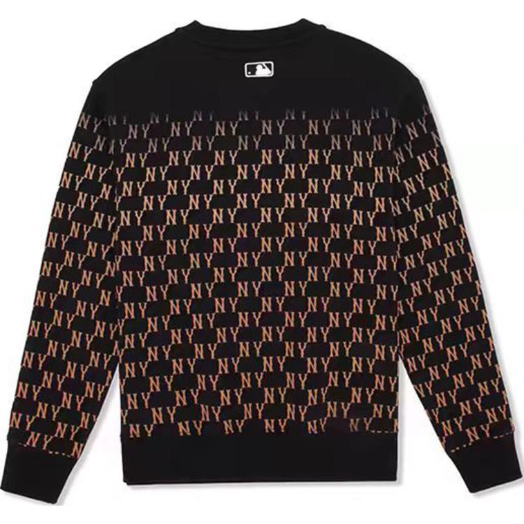 New MLB New York Yankees Gradation Monogram New York Yankees Sweatshirts Sweatshirt Unisex Black 3AMTM0744-50BKS