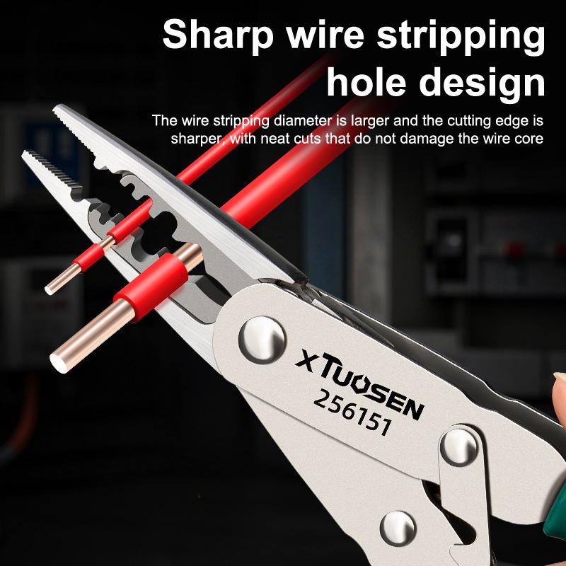 2 In 1 Wire Cutters Pliers Multifunction Wire Cutters Electrician Wire Strippers Pliers Cable Cutting Crimping Pliers Hand Tools