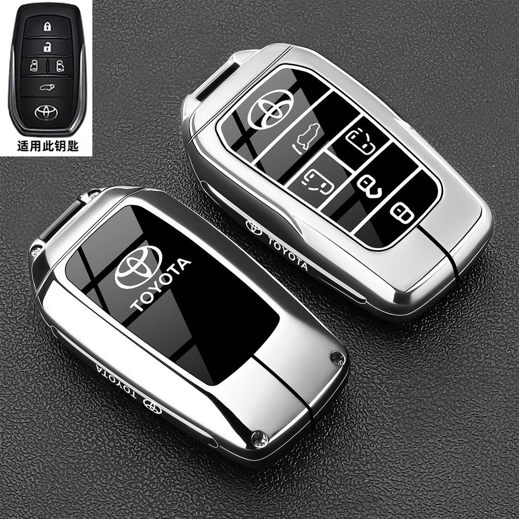 Leather Car Key Cover Case Protection Shell Keychain For Toyota Vellfire Alphard 30 Series Previa Tarago 5 6 Accessory