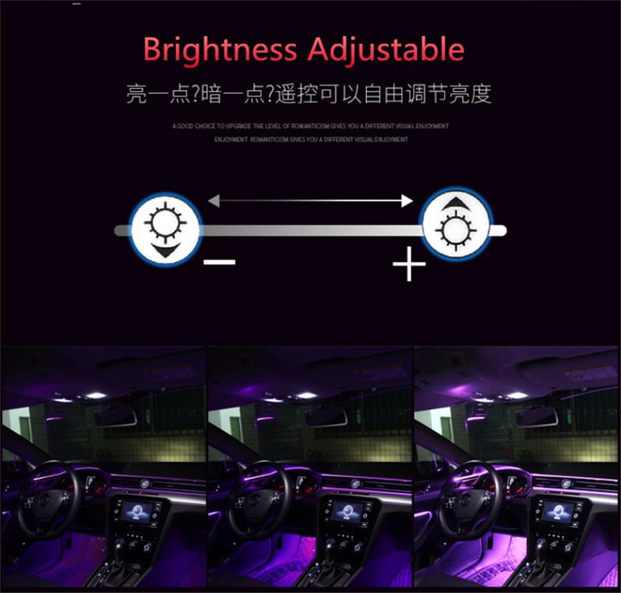 

1x RGB светодиодная лента для декора салона автомобиля, атмосферная подсветка, 2 м, оптоволокно, управление через приложение