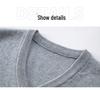 Men's V-Neck Wool Knit Vest - Autumn/Winter Solid Color, Middle-Aged & Elderly Style