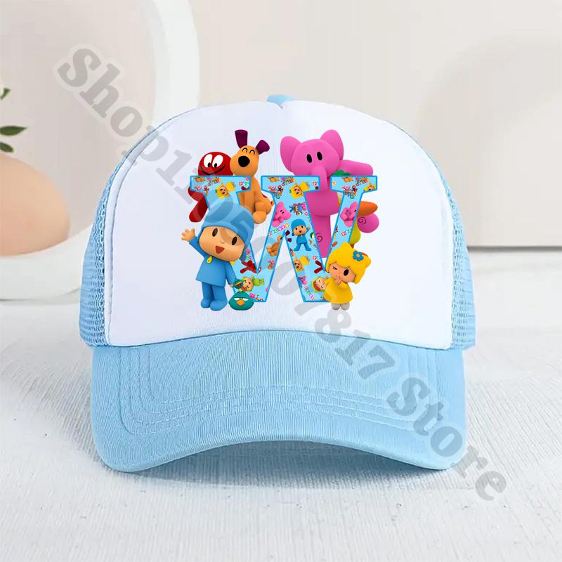 Kids Cartoon Cute Caps Summer Casual Sunbonnet Pocoyoed Anime Printed Baseball Cap for Boy Girl Children Hat Birthday Gifts
