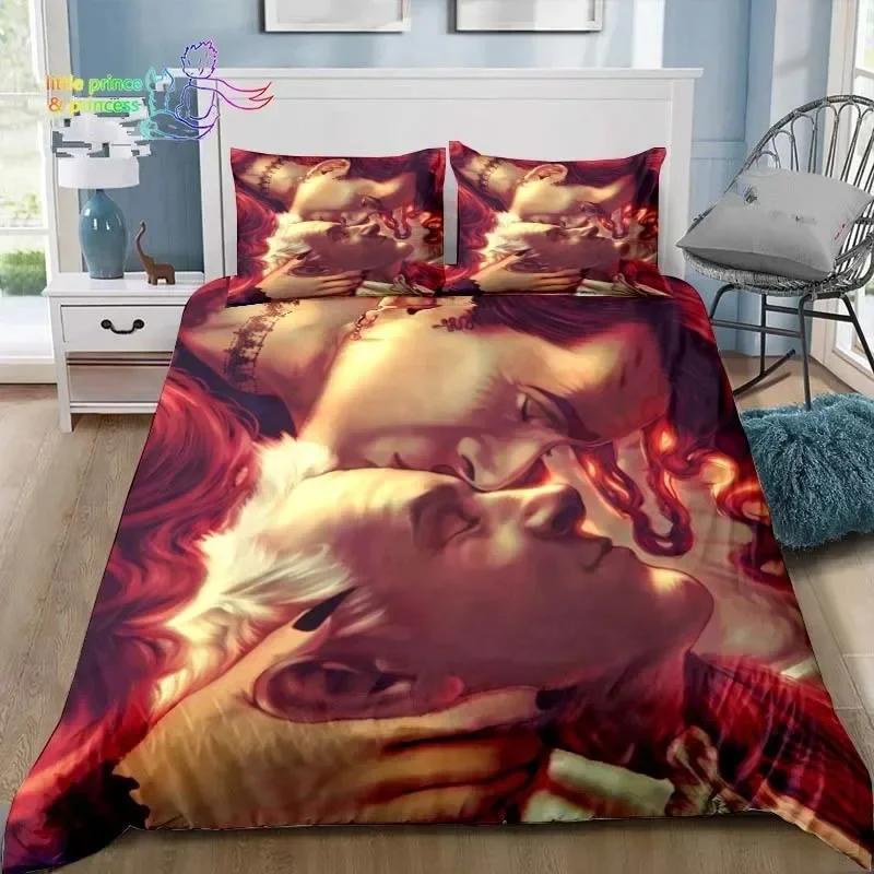Good Omens Love Bedding Set Single Twin Full Queen King Size Bed Set Adult Kid Bedroom Bedding Gift