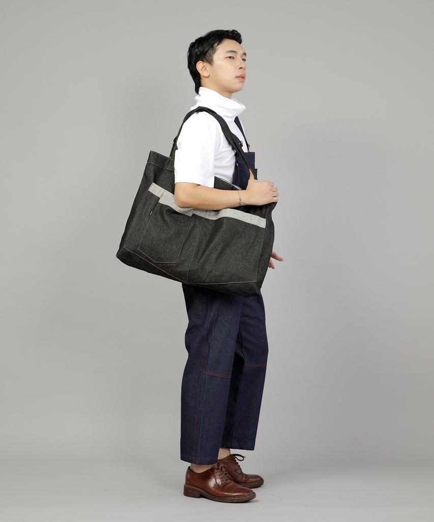 Saintcrew City Boy Mega Big Shoulder Bag Cbm-110 Black Denim Brs