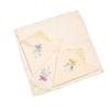 Elegant 60s Yarn Cotton Handkerchief with Butterfly Flower Lace Embroidery for Women