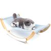 Indoor Katzen Schaukelstuhl Holzrahmen Hängematte Schlaf Schaukelbett Katzenmöbel SpielzeugBlau
