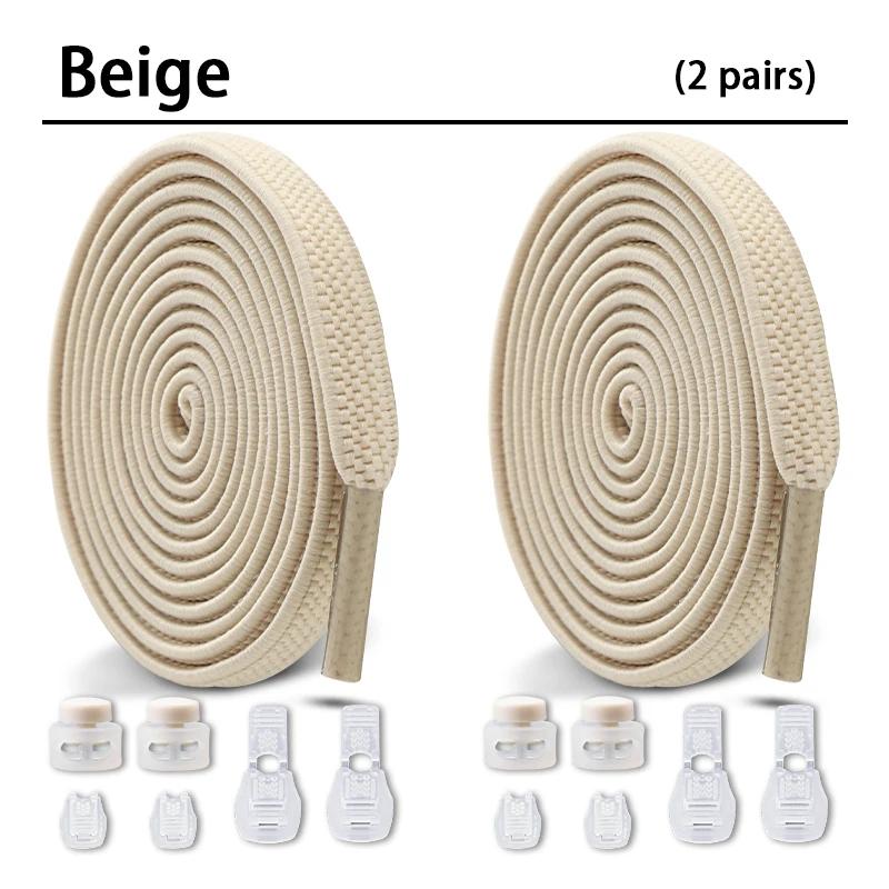 1Pair/2Pair NEW Elastic Shoe Laces Flat Shoelaces Without Ties Kids Round Snap Lock  Adult Quick Shoelace Shoe Accessories
