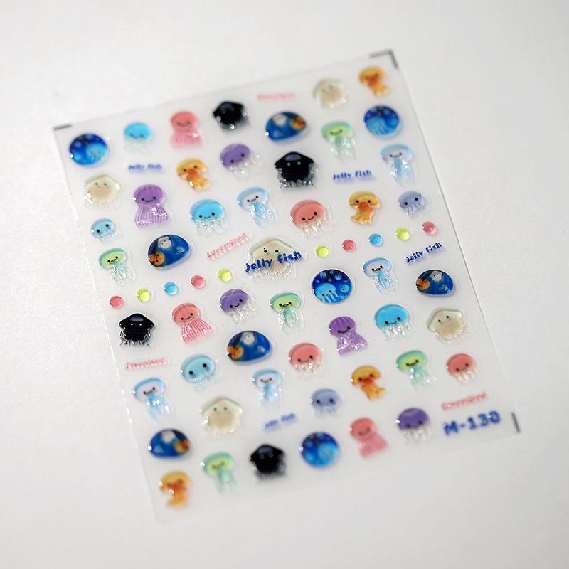 

Qiji Jelly Texture Cute Little Jellyfish Three-Dimensional Relief Nail Sticker Waterproof Nail Sticker Decorative Jewelry M130 M130 (jelly texture)