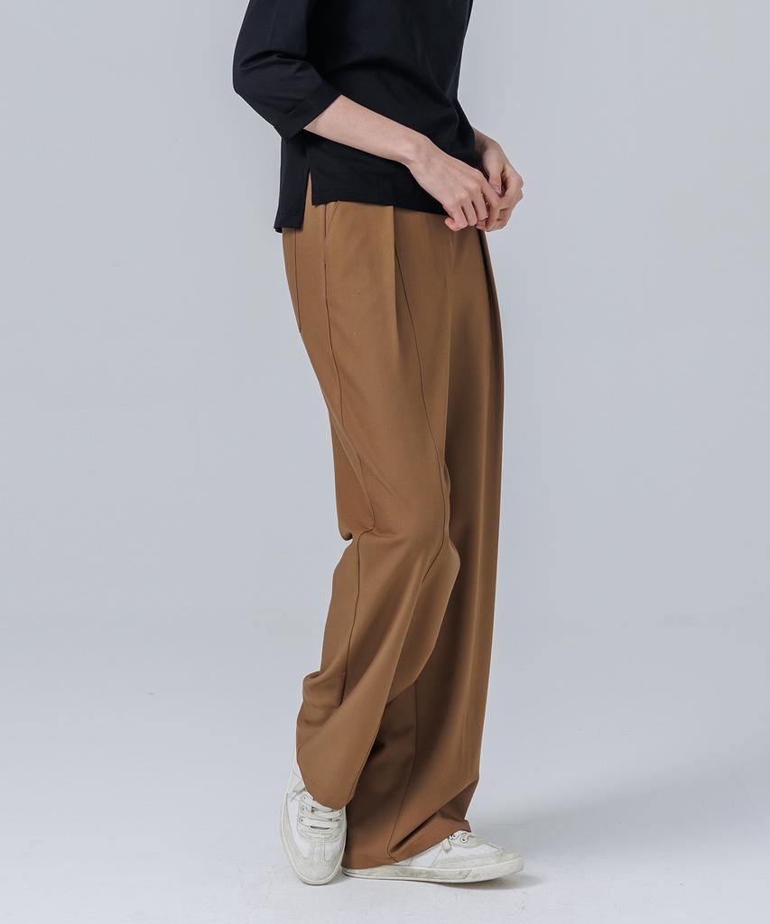 PAGE Pintuck Banding Pants_Brown