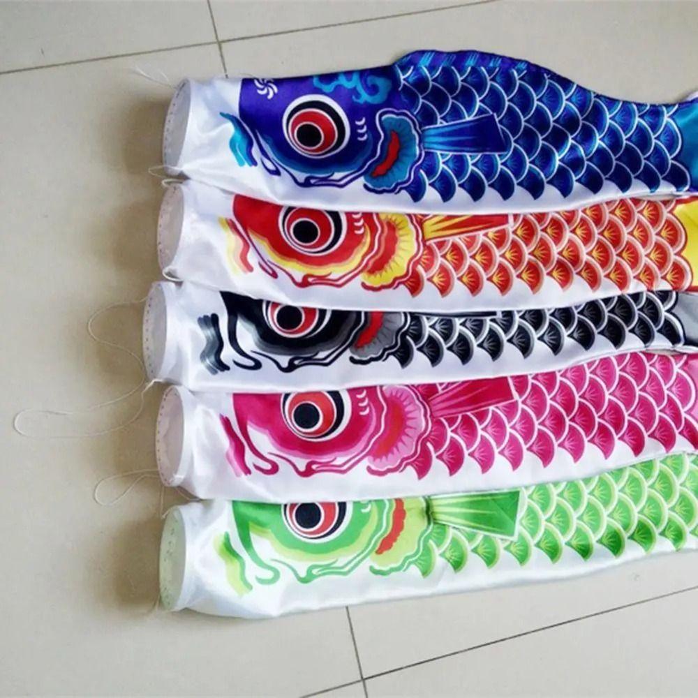 White Japanese Carp Flag Satin DIY Fish Flag Creative Blank Japanese Koi Fish Flag  Children