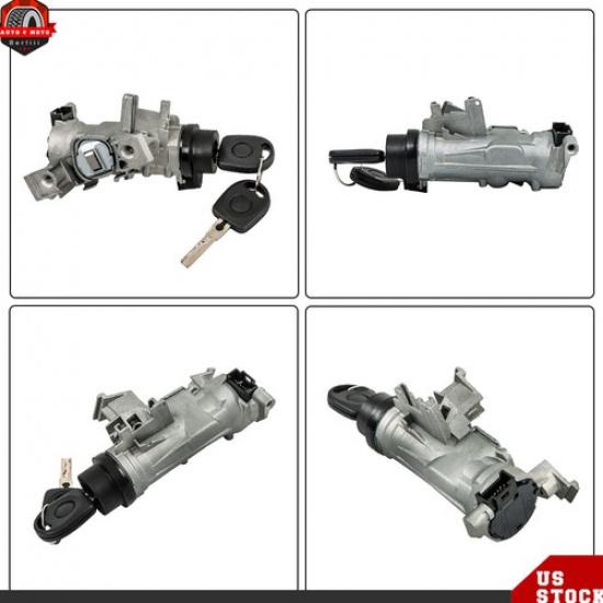 Ignition Lock Cylinder Switch w/Keys & Chips Lock Bolts For VW Jetta Golf Tiguan