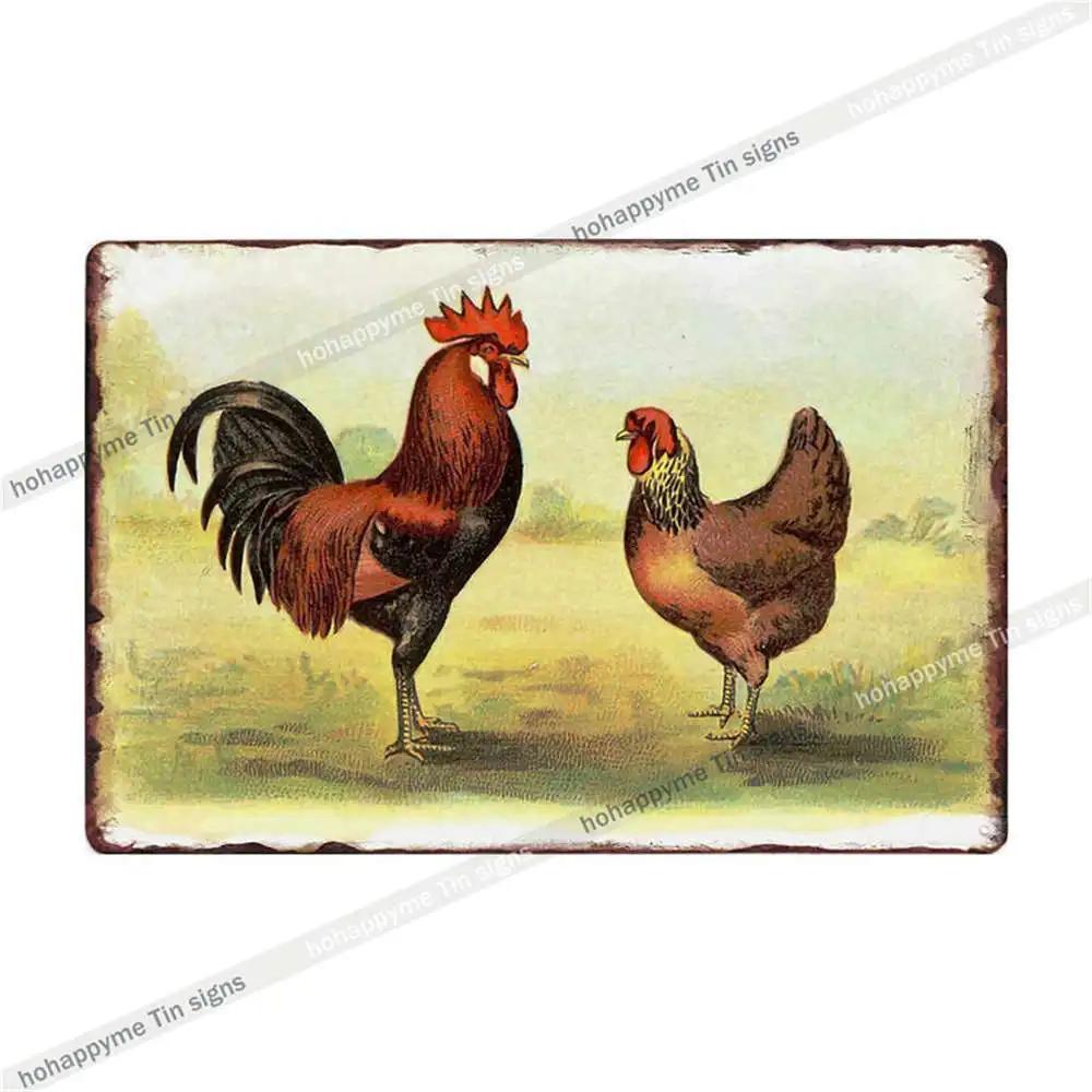Welcome To The Funny Farm Metal Plate Tin Sign Rooster Decorative Chicken Coop Farmhouse Wall Art Iron Poster Home Decor 20x30cm