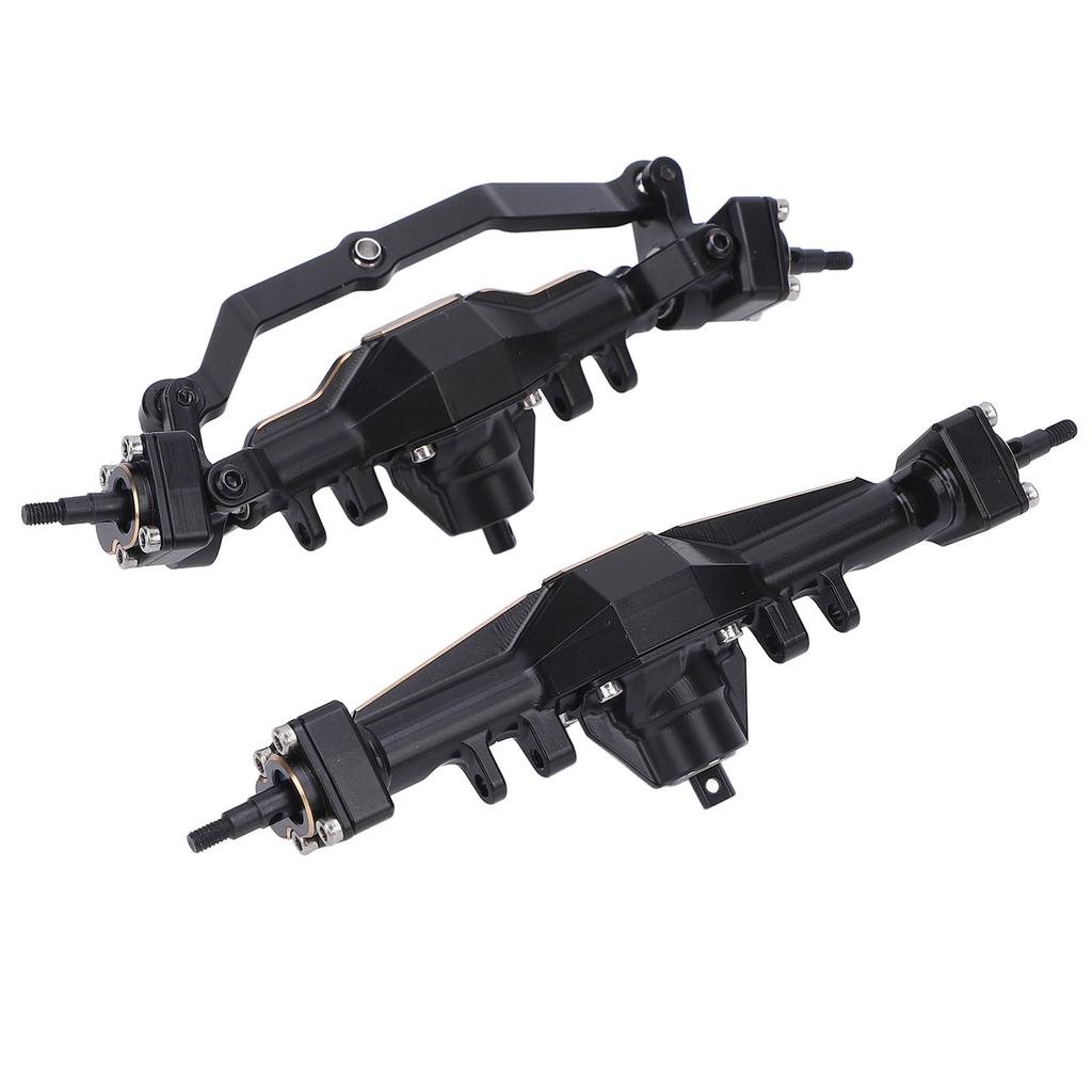 RC Front Rear Axle Complete Set Brass Electroplating RC Axle Assembly for 1/18 Black