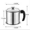 Stainless Steel Oil Strainer Pot Container with Fine Mesh Jug Storage Can with Filter with Base Cooking Oil Pot Kitchen Tools