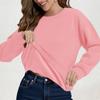 Women's Fashion Long-Sleeved Round-Neck Solid-Colour Top