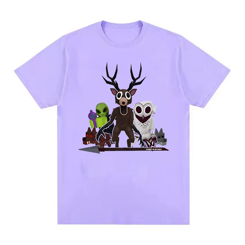 Game 99 Nights in The Forest Graphic T-Shirt Cartoon Deer Short Sleeve Boys Girls Crew Neck Casual T-Shirts Kids Anime Tee Tops