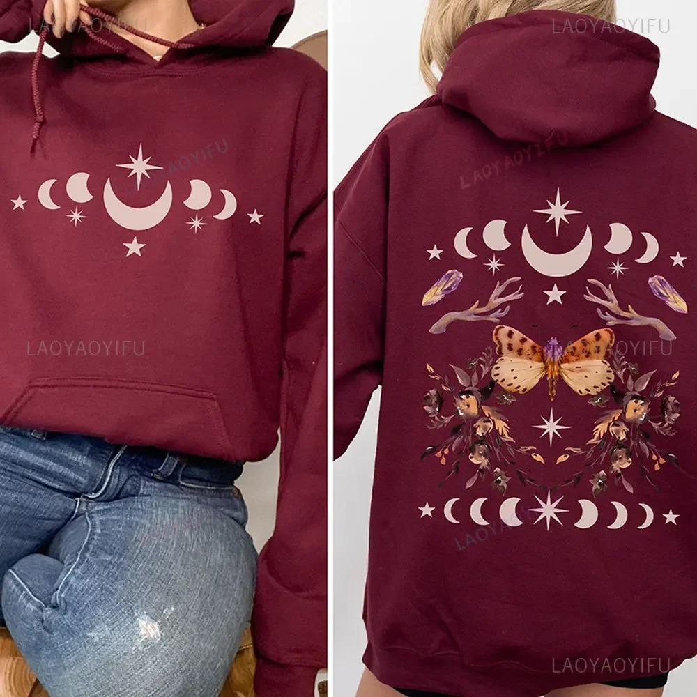 Můra Mikina Můra Luna Mikina Dark Academia Oblečení Cottagecore Top Čarodějnický Svetr Hmyz Tričko Hmyz Goblincore Fáze Měsíce