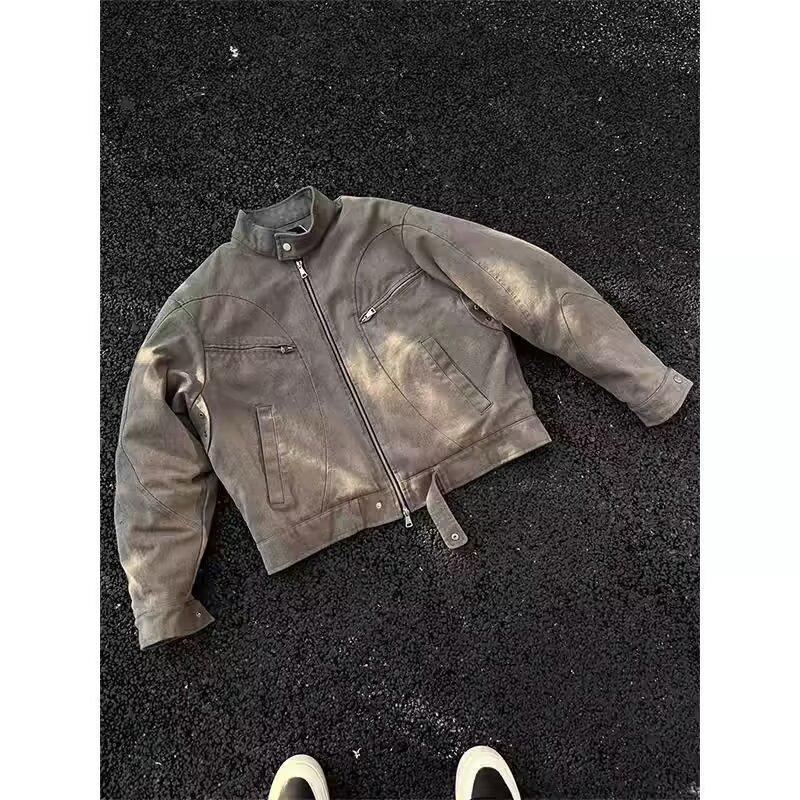 Men's Stylish High-End PU Leather Motorcycle Jacket - European & American Street Fashion