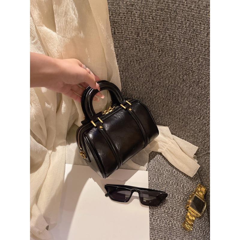 Hand-held Boston Bag, Small Square Bag, Retro and Fashionable Single-shoulder Crossbody Bag