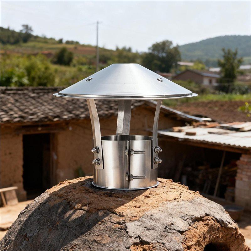 A74E-For Stove Pipe Compatible Stainless Steel Exhaust Hood-Ventilated Rain Cap For Chimney Systems