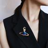 Astronaut Brooch Pin Enamel Blue Planet Lapel Pin Alloy Spaceman Badge Outfit Accessory