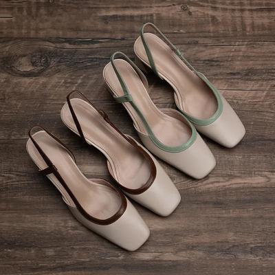 Fashion Sexy High Heels Women Sandals Summer Dress Party Shoes Size 40 New Square Toe Designer 2025 Walking Slides Mujer Zapatos Pumps