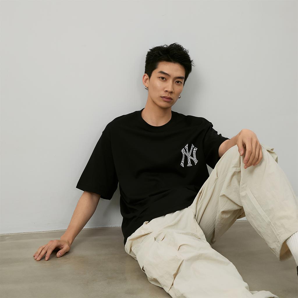 New MLB Checkerboard T Shirts Unisex Black 3ATSO0243-50BKS