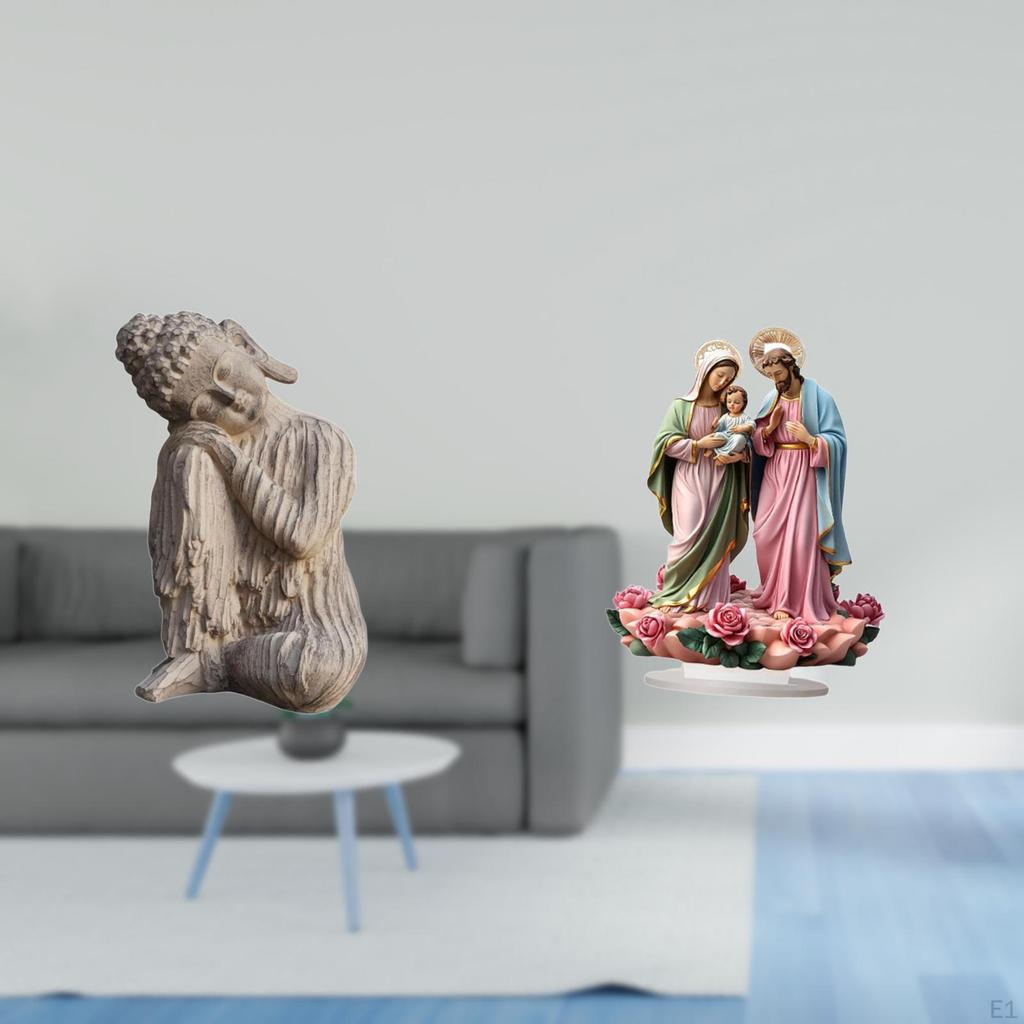 Buddha Figurine Tabletop Ornament Art Crafts Decorative Sculpture for Shelf Office Patio Home