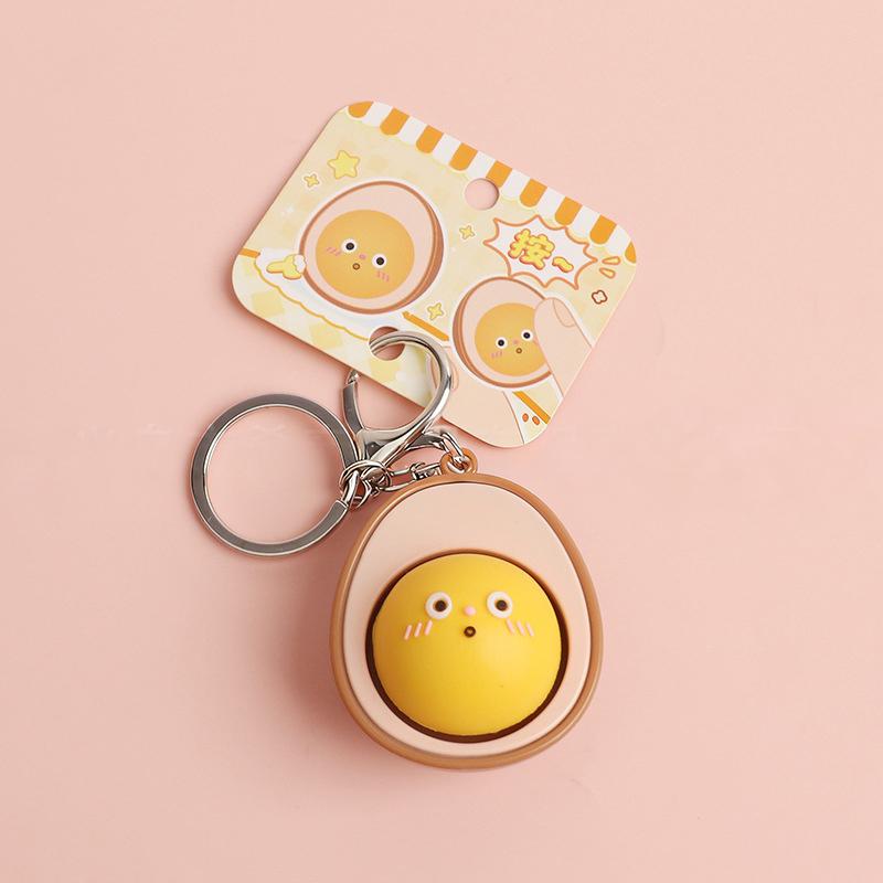 Bread Keycap Stress Relief Clicker Keychain Mechanical Keyboard Button Decompress Fingertip Keyring