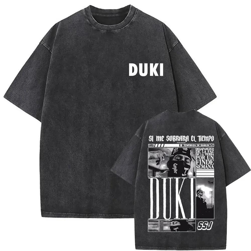Washed Vintage Rapper Duki ADA Tour  T Shirt Mens Hip Hop Oversized Short Sleeve Tshirt Men Fashion High Quality Streetwear