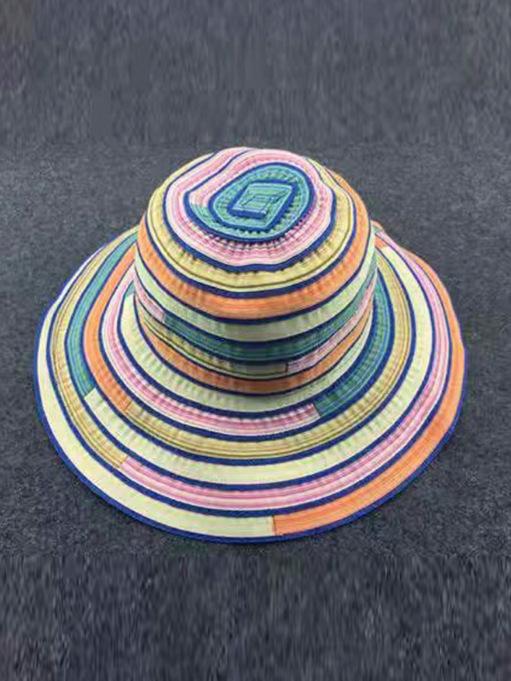 Hat Women's New Color Splicing Bucket Hat Seaside Beach Hat Big Brim Sun Hat Sun Hat Summer