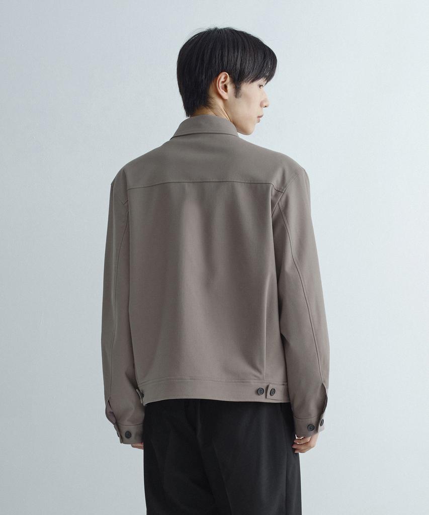 Musinsa Standard Whipcord Minimal Zip-Up Trucker Jacket [Grayish Beige]