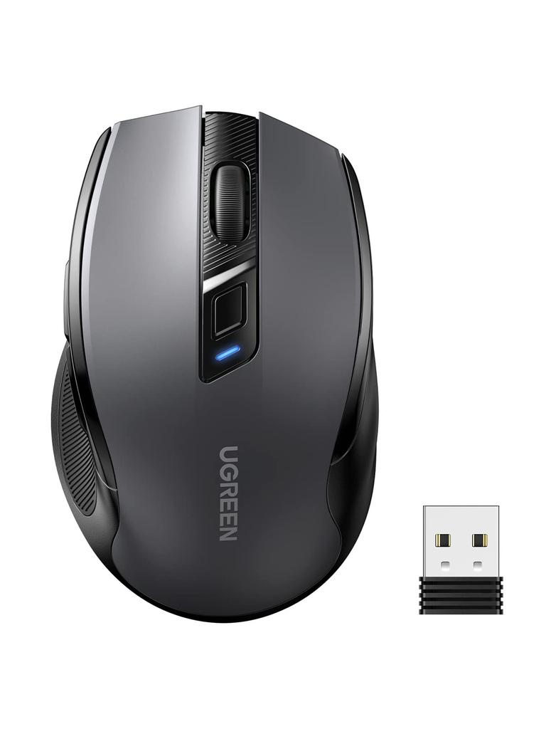UGREEN Wireless Bluetooth 6 4000 5 DPI Battery Compatible with Windows and Black Mouse, & 2.4GHz, Silent, Buttons, DPI, Levels, Operated, PCs,
