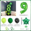 40 inch green pixel digital balloon set (0-9) pentagram aluminum foil balloons for decorating boys and girls' birthday parties