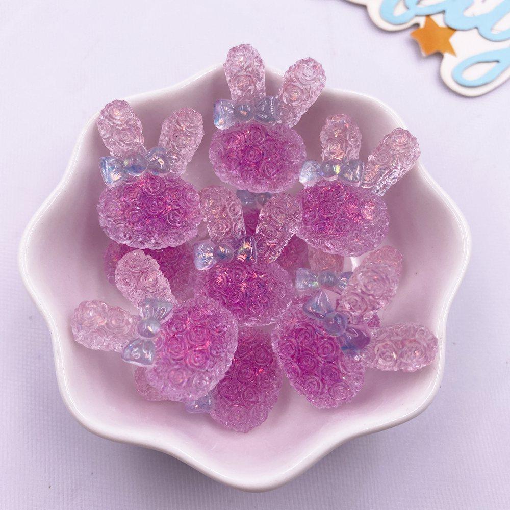 10 BUC Rezină Colorată Desene Animate Fundă Cristal Trandafir Iepure Figurine Spate Plat Strass DIY Decor Nuntă Accesorii Scrapbook Meșteșuguri