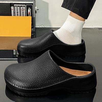 Men's Spring and Summer Solid Colour Slip Resistant Waterproof Oilproof Chef Shoes Nurse Work Shoes