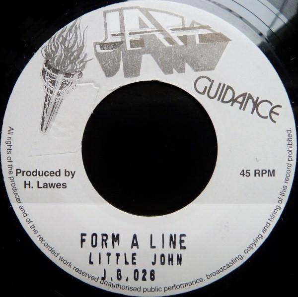 

7inch Record LITTLE JOHN Form A Line JG026 Jah Guidance UK Reggae Ska Dub Used