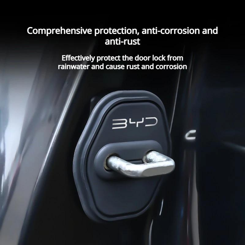 4PCS Silicone Car Door Lock Buckle Protector Cover For BYD Seal U Dolphin Mini Sealion 7 Song Pro ATTO 3 Yuan UP Dolphin Seal 5 Interior Mirrors 6