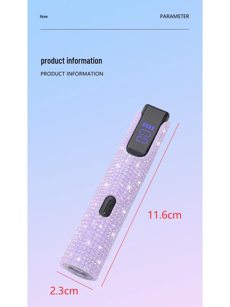 Portable Rechargeable Rhinestone Nail Art Phototherapy Lamp with Dual Light