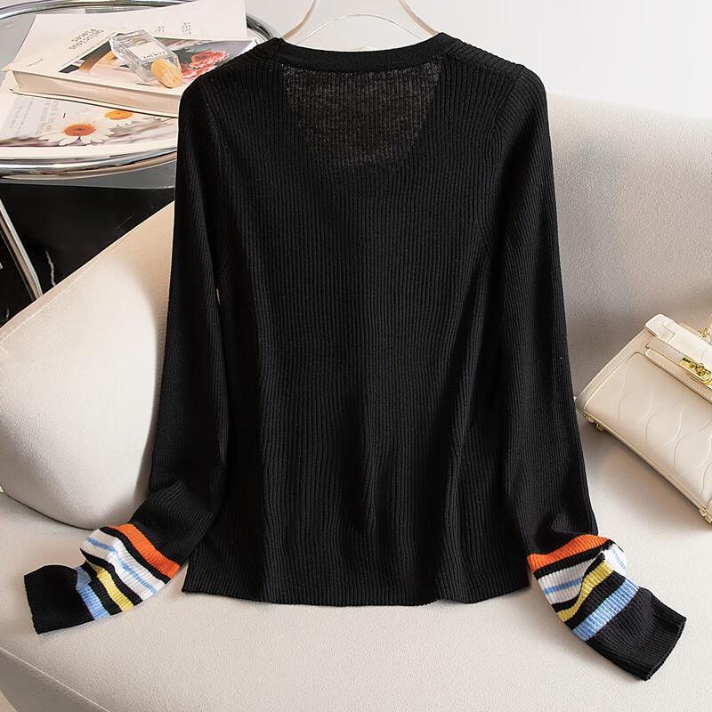 SIBASHE Women's V-Neck Long Sleeve Slim-Fit Knit Cardigan