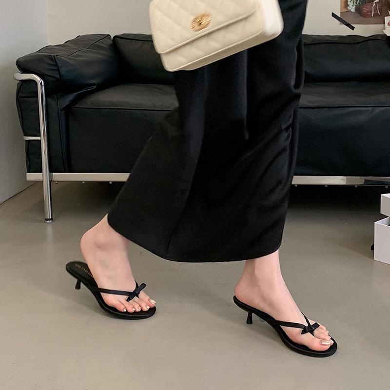 Fashion Low Shoes Rome Fabric Hoof Heels PU Silk Shoes Low Silk Hoof Heels Rome Fabric