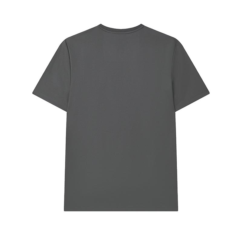 Fila Blue Series Einfaches Lässiges Alltags-Vielseitiges Gestricktes Kurzarm-T-Shirt Herren Oberteile Carbon-Nebelgrau F11M512101FCC