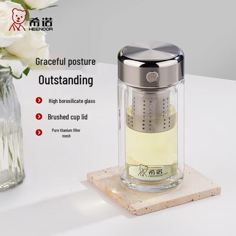 

Heenoor Double-Layer Glass Tea Infuser Cup