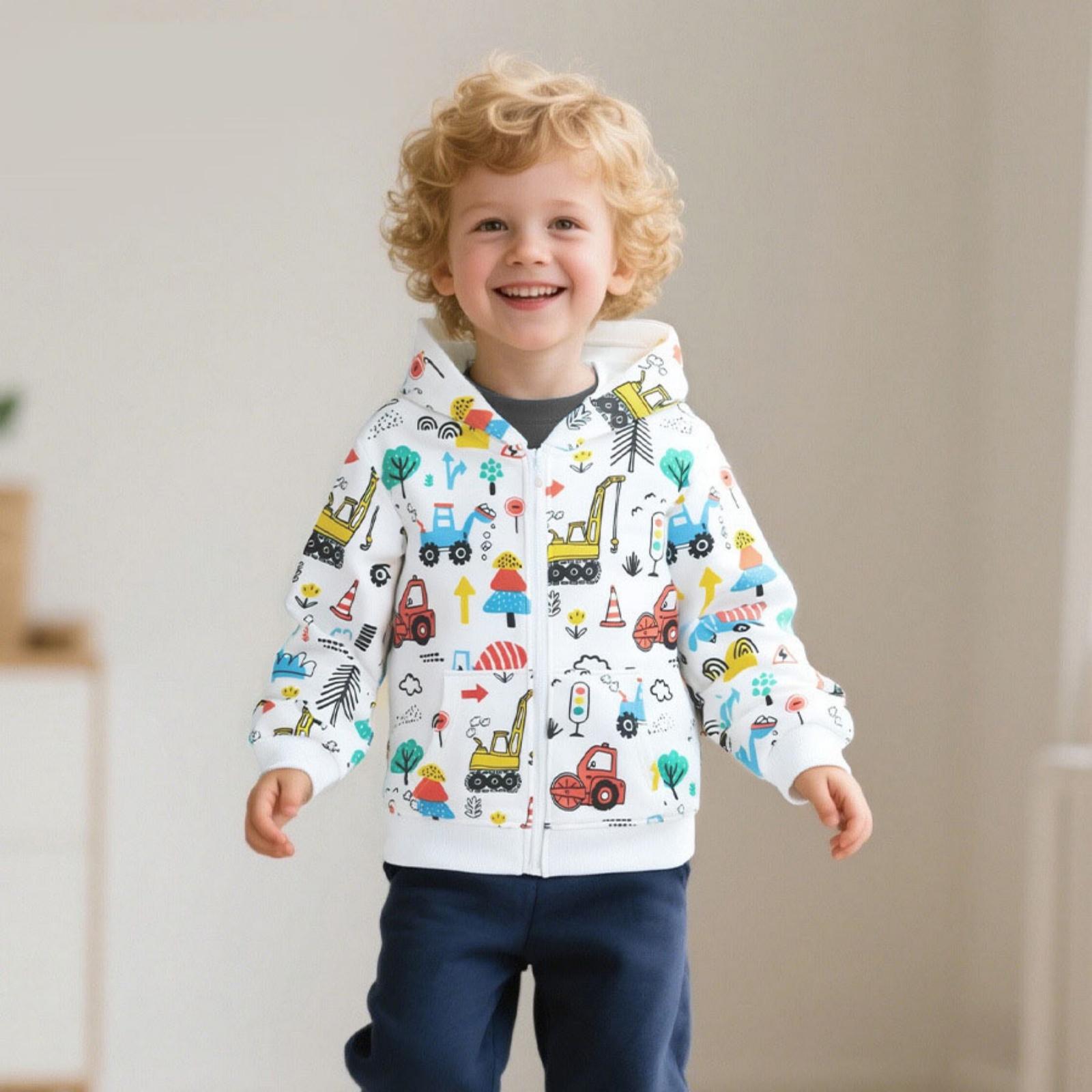 Kids Fashion Hoodie Sweatshirt, Trendy Pullover Top for Boys and Girls 110 белый