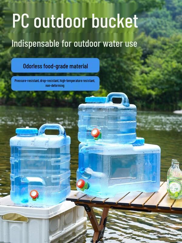 ZISIZ Outdoor Silicone Water Bucket with Faucet