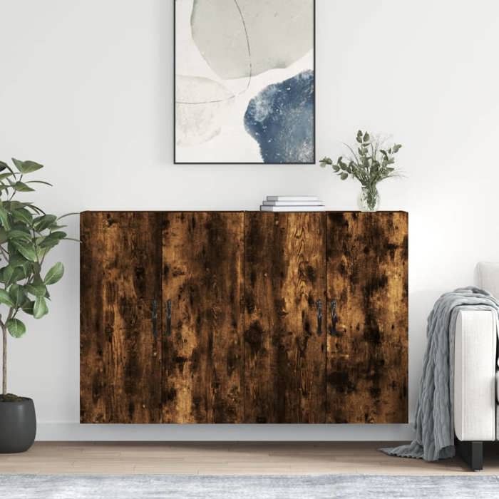 Armoires murales - Maison Exclusive - Chêne fumé - Bois d'ingénierie - Grand rangement (2 pcs)