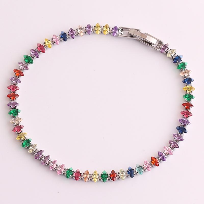 Iced Out Zircon Tennis Bracelet For Women Luxury Shiny Crystal Bracelets Hand Chain Hippie Trendy Accessories Jewelry Gifts